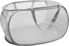 Collapsible Pop Up Laundry Hamper Mesh Basket with Reinforced Handles