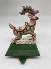 Midwest Cannon Falls SANTA'S REINDEER Cast Iron Stocking Hanger Holder Vintage