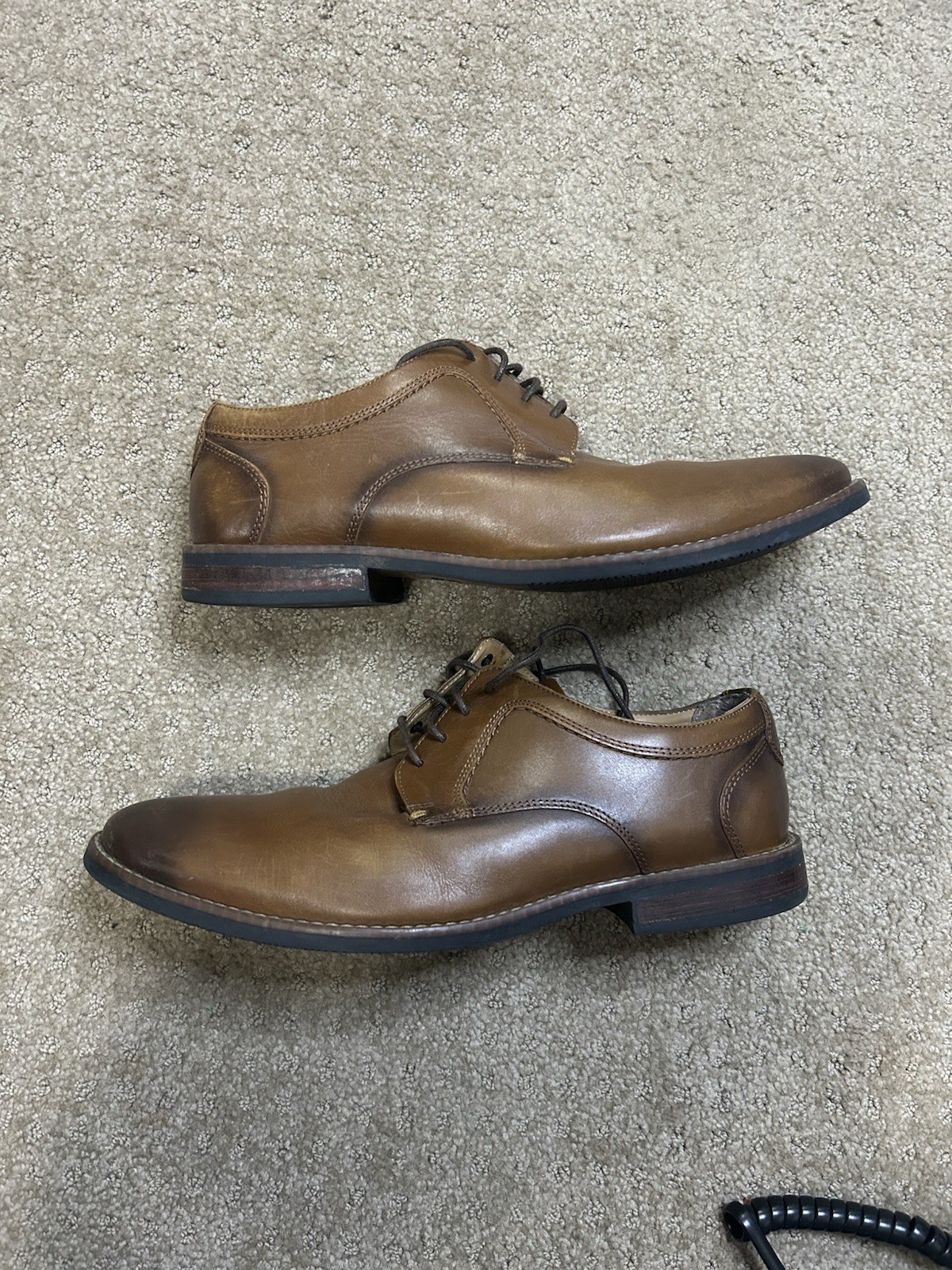 SAOLA Scarpe eleganti Oxford Nunn Bush Westfield da uomo 10 5 in pelle con punta a cappuccio colore cognac