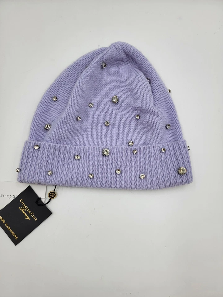 Женская шапочка с манжетами Charter Club из кашемира один размер цвет свежая орхидея - Изображение 2 из 4