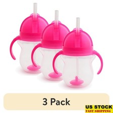 Weighted Straw Trainer Cup Toddler Sippy Cup No Leak Travel Flip Top BPA Free US
