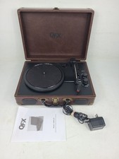 QFX TURN-101 Portable Retro Suitcase Turntable Bluetooth/AUX/Speaker TESTED