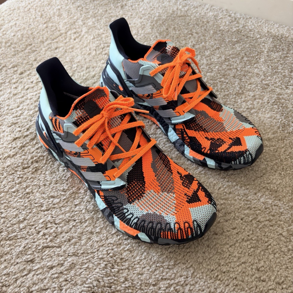 adidas EG0712  Ultra Boost20 スニーカー 27cm 中古 Adidas Ultraboost 20 Signal Orange Silver Metallic Frost Green US