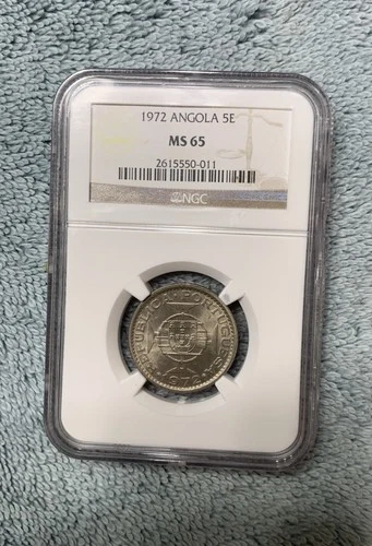 1972 Angola 5 Escudo NGC MS65