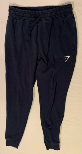 Gymshark Sweatpants XS Extra Small Navy Crest Pocket Drawstring Joggers - Picture 2 of 13