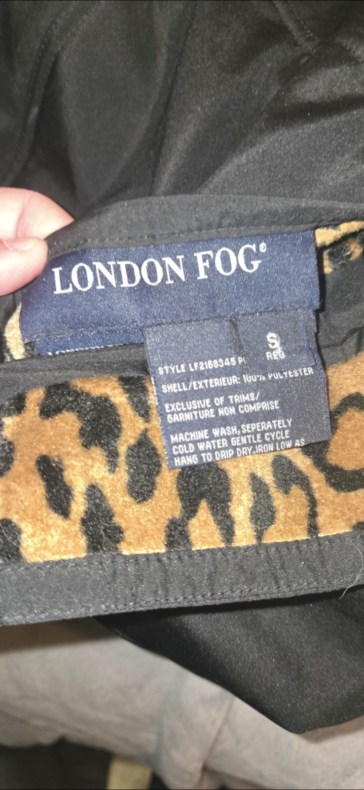 Reversible Leopard Print Black Jacket Full Zip Po… - image 4