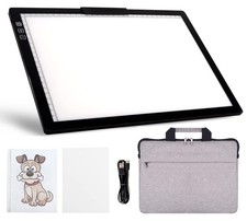 YINGWOND Rechargeable A4 LED Light Pad with Padded Case, Tracing BLACK