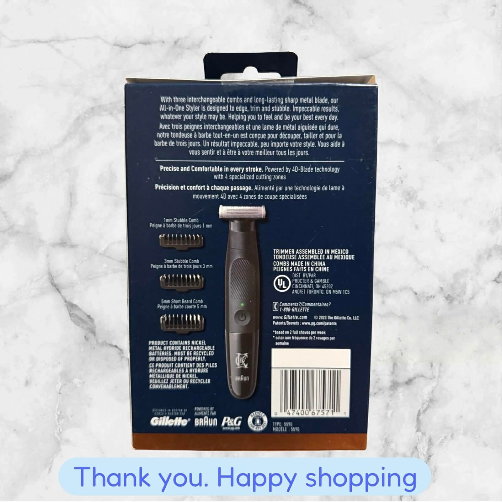 King C. Gillette Type 5590 All-in-One Styler Cordless Trim-Edge-Shave NEW SHIP
