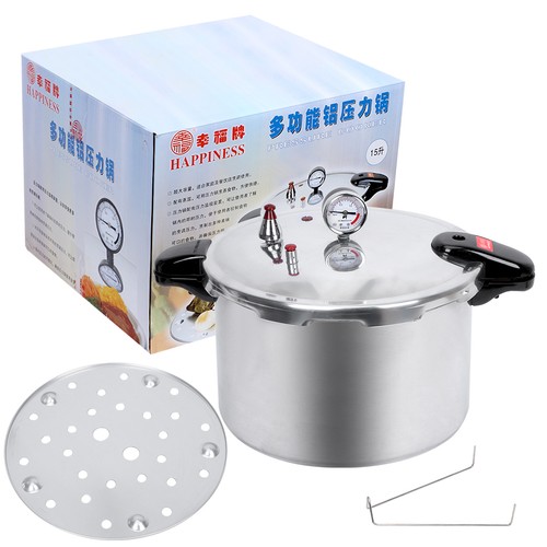 15L Large Pressure Canner Cooker Kitchen Cookware with Gauge Release Valve NEW - Picture 8 of 16