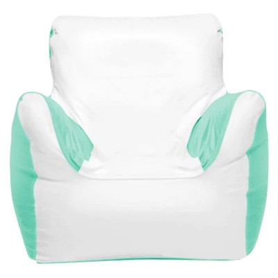 21'' H x 29'' W x 29'' D White/Sea Foam Green Small Armchair Bean Bag Chair