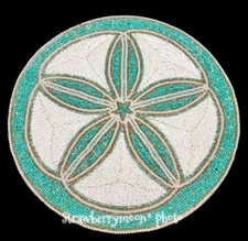 Coastal Collection Sand Dollar  Beaded Placemat Charger Centerpiece NEW