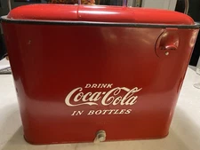 Vintage Antique Coca Cola Metal Icebox Cooler