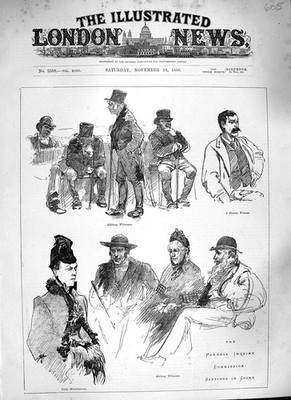 Original Old Antique Print 1888 Parnell Inquiry Court Fenian Galway Mountmorres