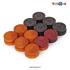 24 Wooden Carrom Board Coins Pieces for Playing Indoor Games Carom