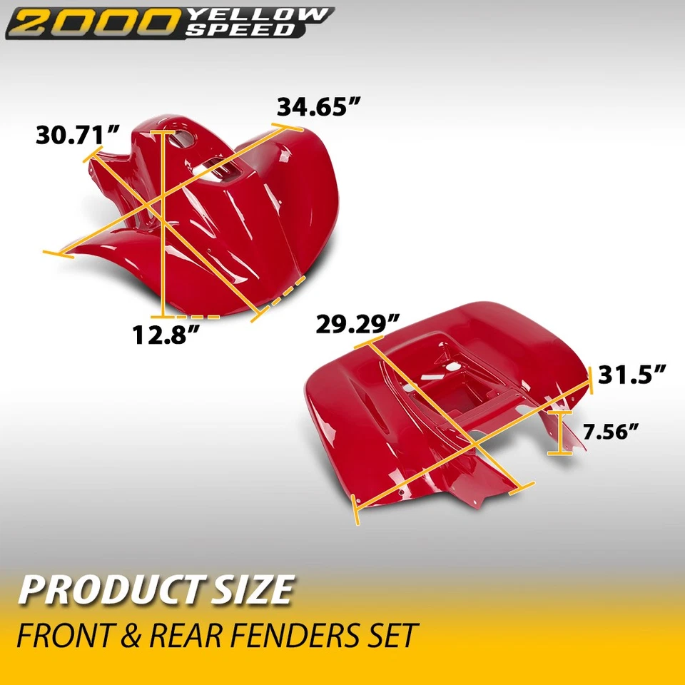 2PCS Fenders Red Front & Rear Set Fit For 1993-2005 Honda Sportrax 90 TRX90 Foto 3 de 4