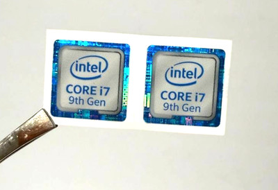 2 Pcs Intel CORE i7 9th Gen Laptop Sticker Label Logo Decal 18mm x 18mm