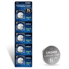 PGSONIC CR2450 3V Lithium Battery 5pcs 5 Count Pack of 1 