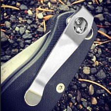 C81 C10 Back Clip Titanium Pocket Clip For Spyderco Paramilitary 2 Folding Knife