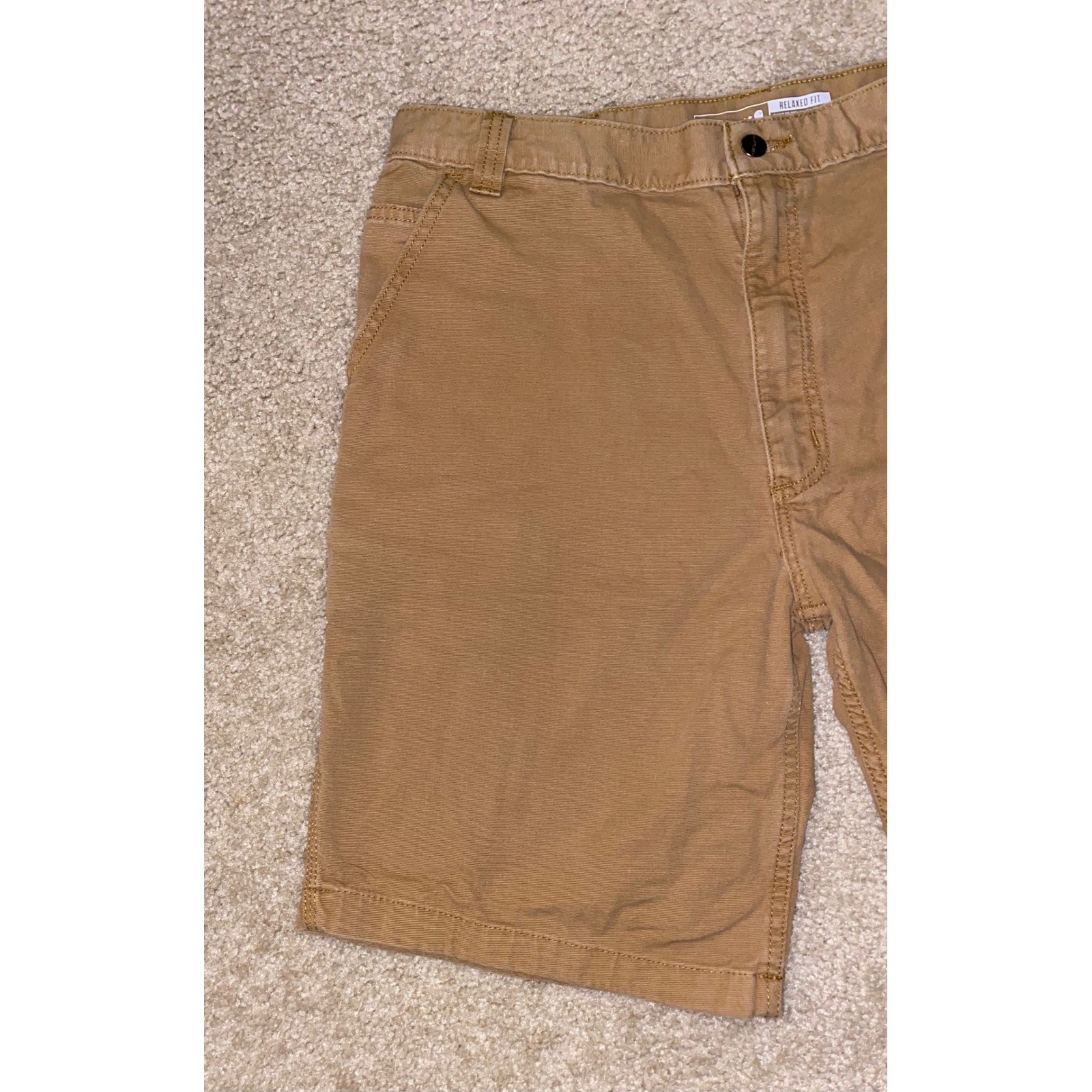 Carhartt Men's Size 36 Rugged Flex Relaxed Fit Canvas Work Shorts ~ Tan thumbnail 2