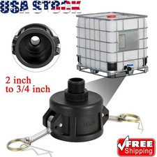 275 330 Gallon IBC Tote Water Tank Drain Adapter 2"Cam Lock for Garden Hose 3/4"