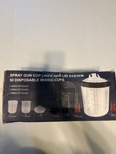 50 Pack Disposable Paint Spray Gun Cup Liners Lids Mixing Cup System Hvlp