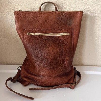 Portland Leather - Leather Laptop Backpack in the color nutmeg Portland Leather Goods Leather Laptop Backpack. Nutmeg main image 4