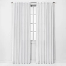 Threshold Light Filtering Linen Window Curtain Panel Traditional Beige