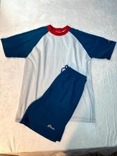 Tuta Sportiva Australian Vintage Cotone T-Shirt Raglan + Pantaloncini Blu M/L