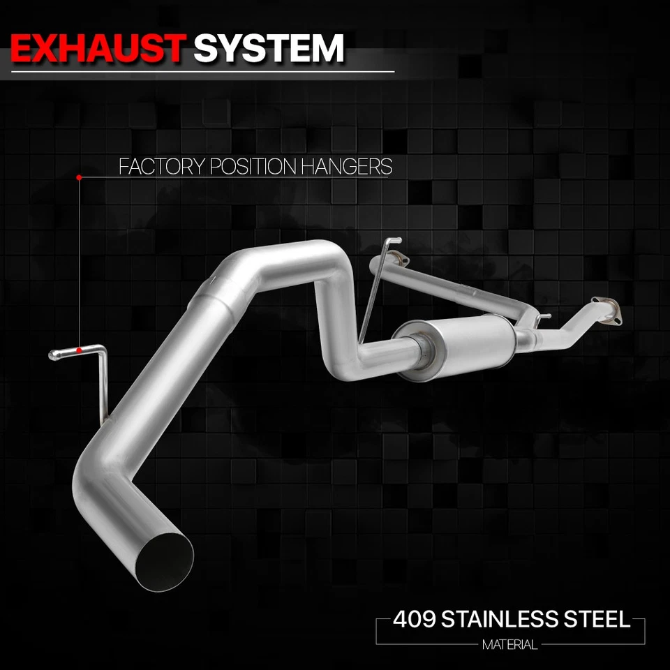 Sistema de escape Catback único de acero inoxidable de 3" para 04-15 Nissan Titan A60 5,6 Foto 2 de 4