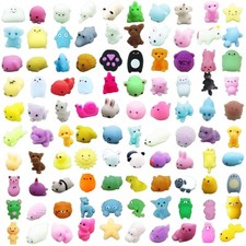 100 Pcs Random Mochi Squishy Toy Soft Animal Fidget Stress Relief Kids Party ...
