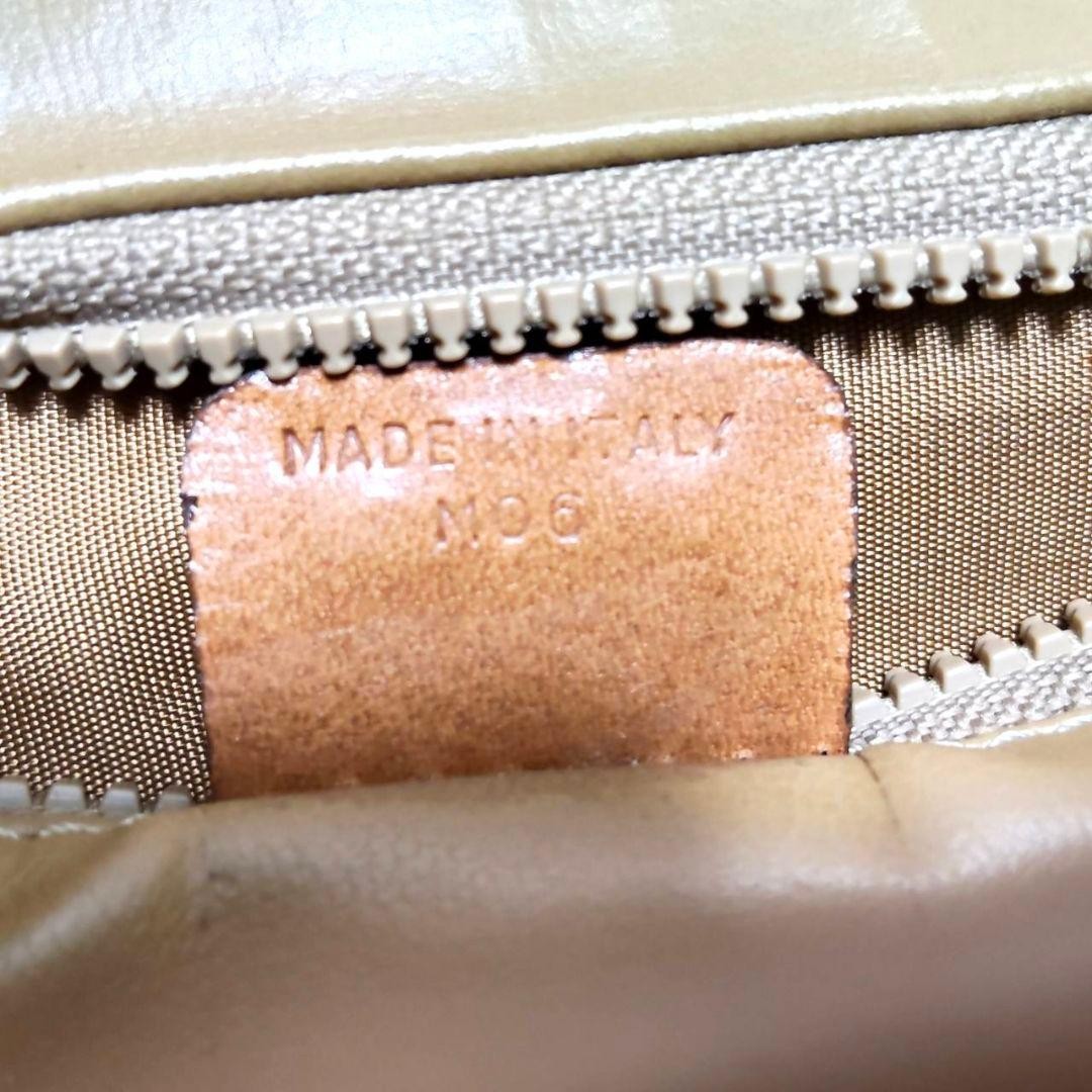 CELINE Shoulder Bag Triomphe Macadam Pattern PVC Leather White Light Brown Auth — image 20