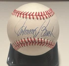 JOHNNY BENCH CINCINNATI REDS AUTOGRAPHED BASEBALL & HOLDER. CLEAN. PHOTO PROOF