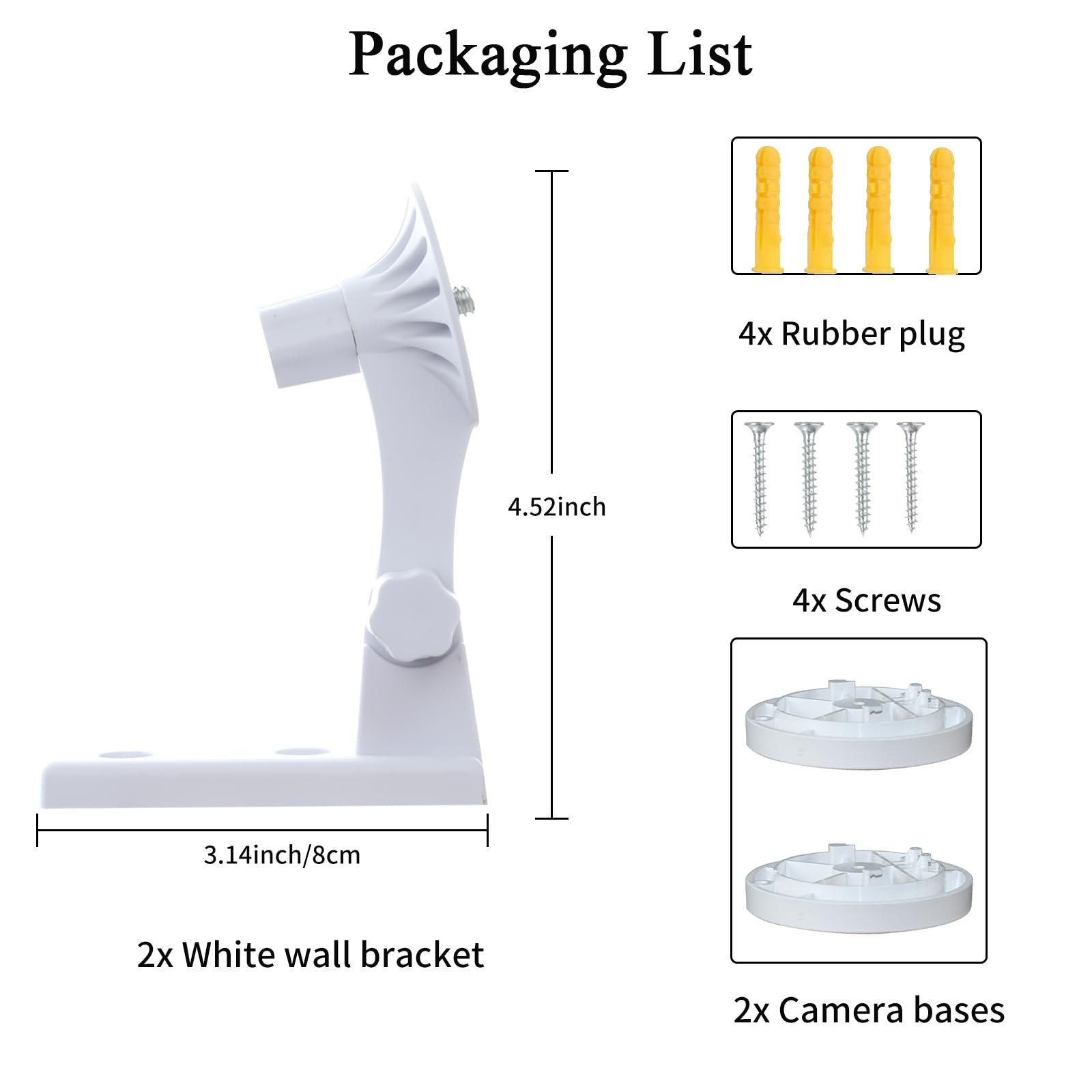 Wall Mount Only Compatible with Ring Pan-Tilt Indoor Cam 2024 Release180°Adju...