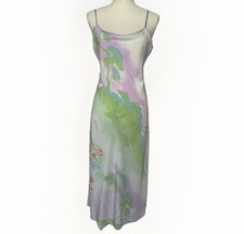 Natori Watercolor Print Slip Maxi Dress Size Small