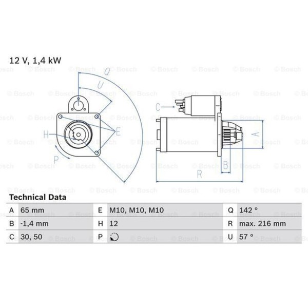 Bosch Anlasser Starter 1.4 Kw FüR Renault ScéNic I GroßRaumlimousine Kangoo-image