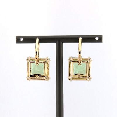 Swarovski Millenia Drop Earrings Square Cut, Green, Gold Swarovski Millenia Drop Earrings Square Cut, Green, Gold