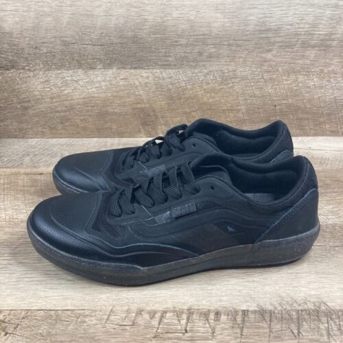 VANS AVE Leather Black Mesh Skate Shoes Casual Sneakers Mens 7 Womens 8.5 NEW - Picture 4 of 9