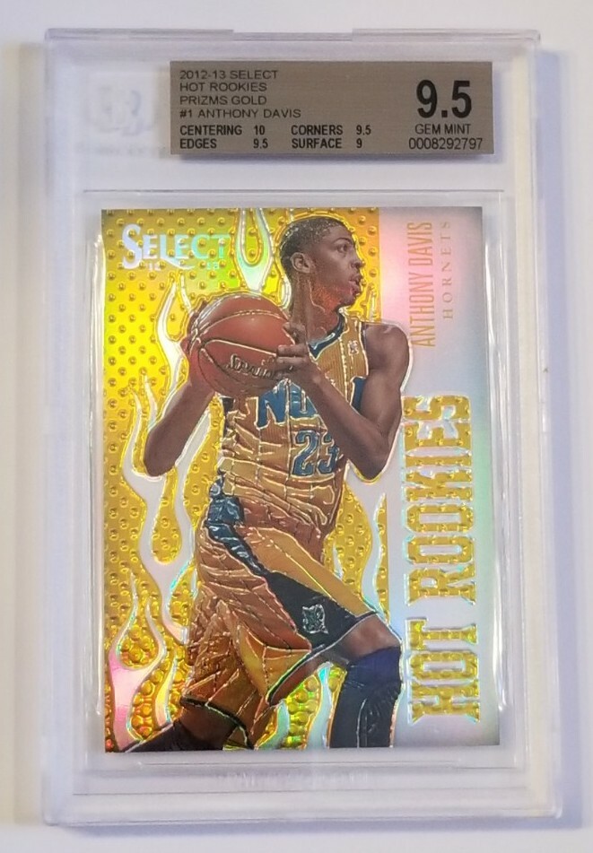 2012-13 SELECT ANTHONY DAVIS HOT ROOKIES PRIZMS GOLD RC /10 🌟 BGS 9.5 GEM MINT