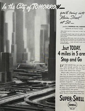 1937 Super Shell Oil City Of Tomorrow Norman Bel Geddes Vintage Print Ad
