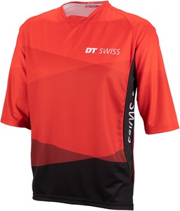 DT-Swiss-Men-039-s-3-4-MTB-Bicycle-Jersey-Red-Black-LG