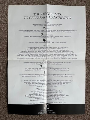 Factory Records 1986 Festival of 10th Summer Programme/Poster New Order/Smiths