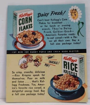 Kellogg's Corn Flakes Rice Krispies 3.25'' x 4'' Ink Blotter