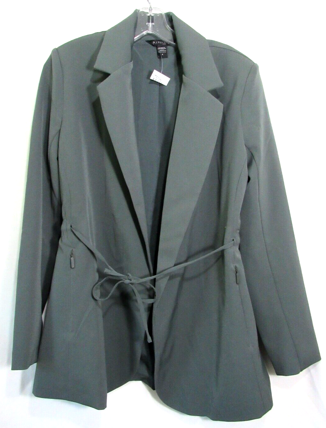 Athleta Green Endless Primatwill Tie Waist Long Sleeve Lined Jacket Size 6 NWT