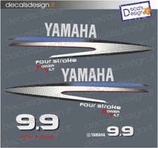 Adesivi calandra motore marino fuoribordo Yamaha 9.9 cv F9.9 power tilt barca