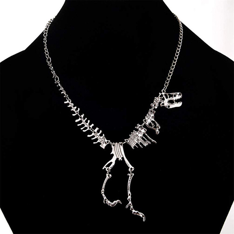 Moda dinosauro ciondolo collane catena vintage gioielli per donna ragazza ragazzo foto 5