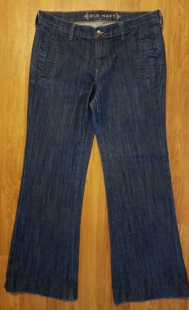 OLD NAVY Womens Jrs Sz 10 Boot Cut Jeans Dark Blue Wash