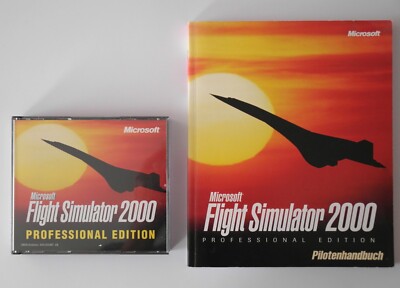 Microsoft Flight Simulator 2000 Professional Edition CD-Rom + Pilotenhandbuch