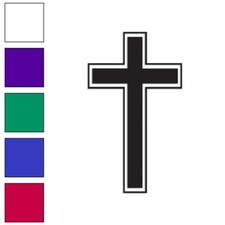 Outlined Cross, Vinyl Decal Sticker, Multiple Colors Sizes 493
