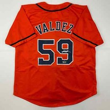 Facsimile Autographed Framber Valdez Houston Orange Reprint Jersey Size Men's XL