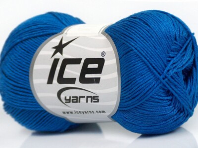 6-Skein Lot Almina Cotton Yarn fine 6x50g/169m Blue